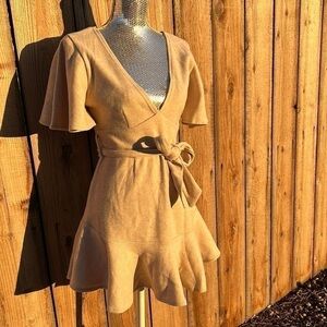 ZC faux wrap stretch mini dress